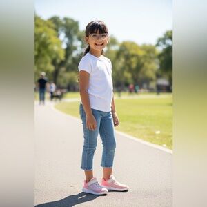 Nike Kids Coral and White Sneakers